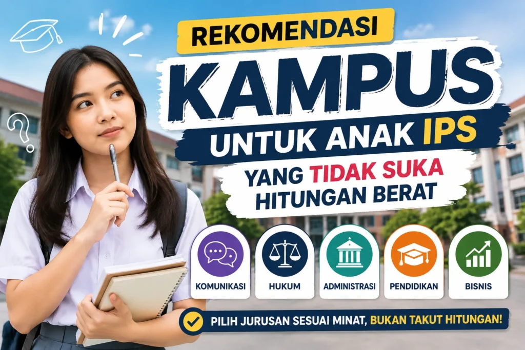 Rekomendasi kampus dan jurusan untuk anak IPS yang tidak suka hitungan berat